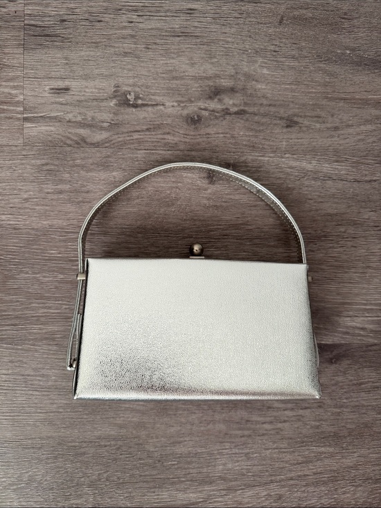 Handbags - Vintage Metallic Silver Evening Top-Handle Bag